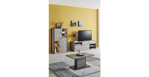TV-ELEMENT 180/56/43 cm - Eichefarben/Anthrazit, MODERN, Holzwerkstoff/Metall (180/56/43cm) - Hom`in