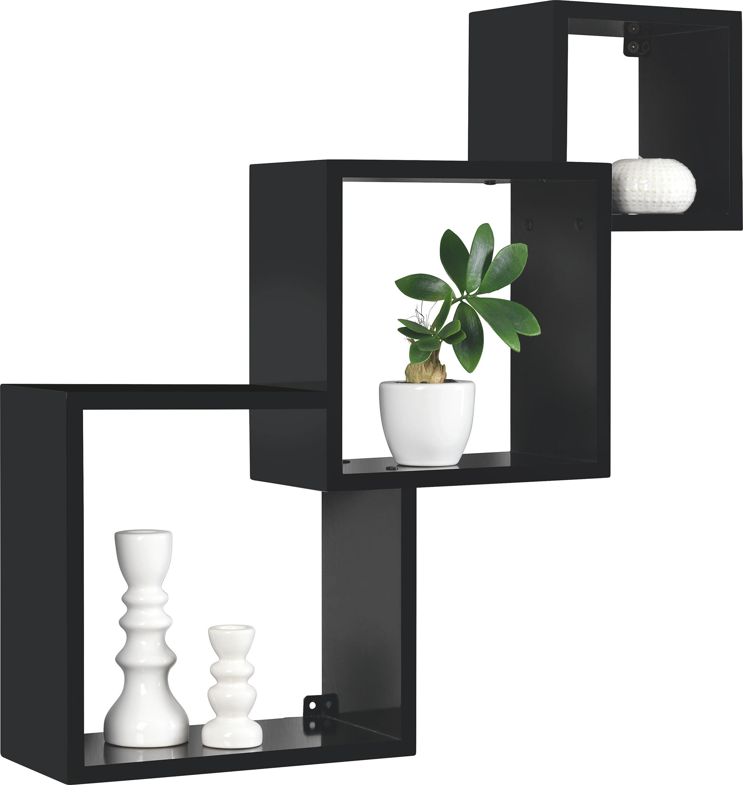 Wandboard in 32,5/1,5/32,5 cm Schwarz