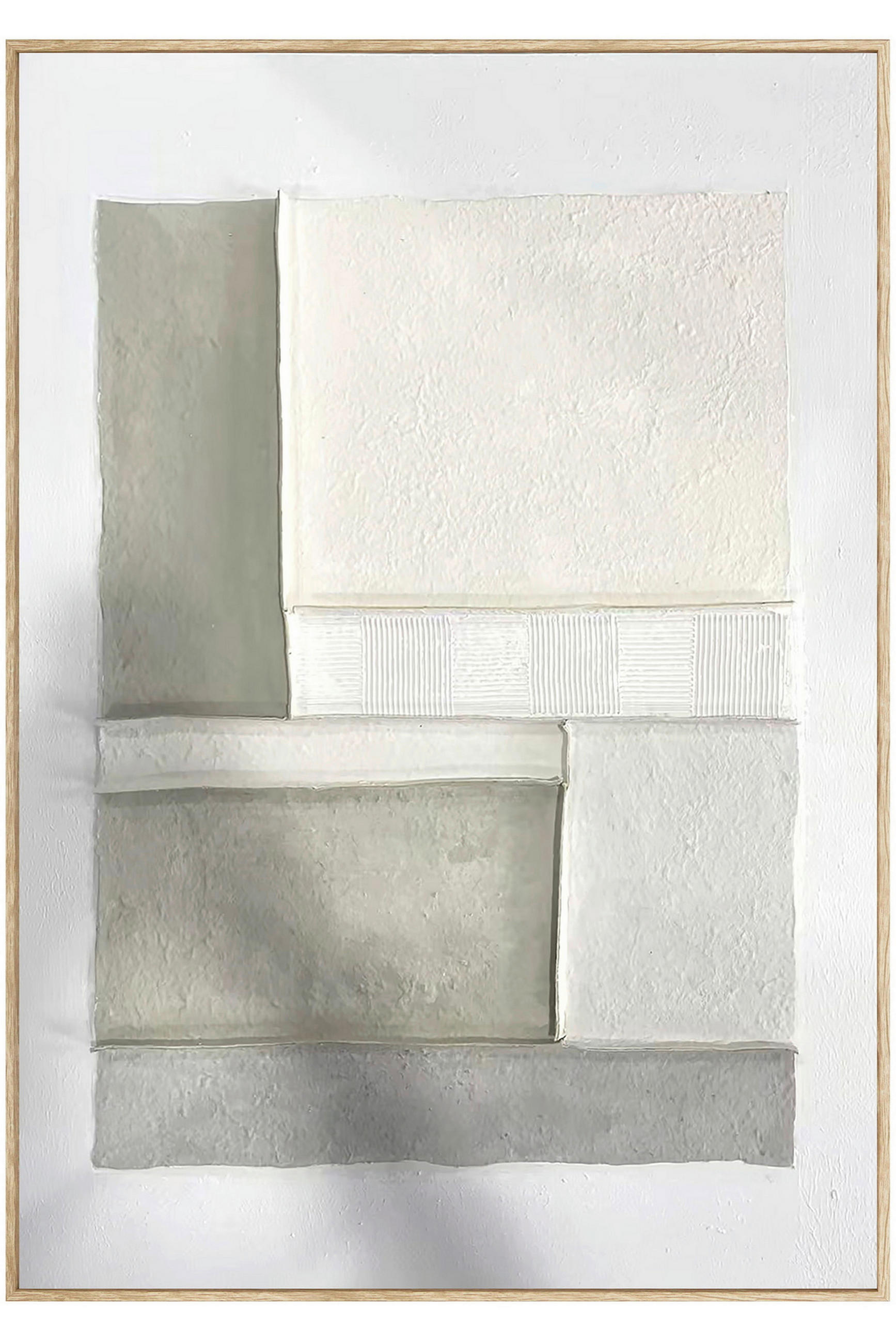 ÖLGEMÄLDE Abstraktes 70/100 cm  - Weiß/Naturfarben, Trend, Papier/Holzwerkstoff (70/100cm) - Monee