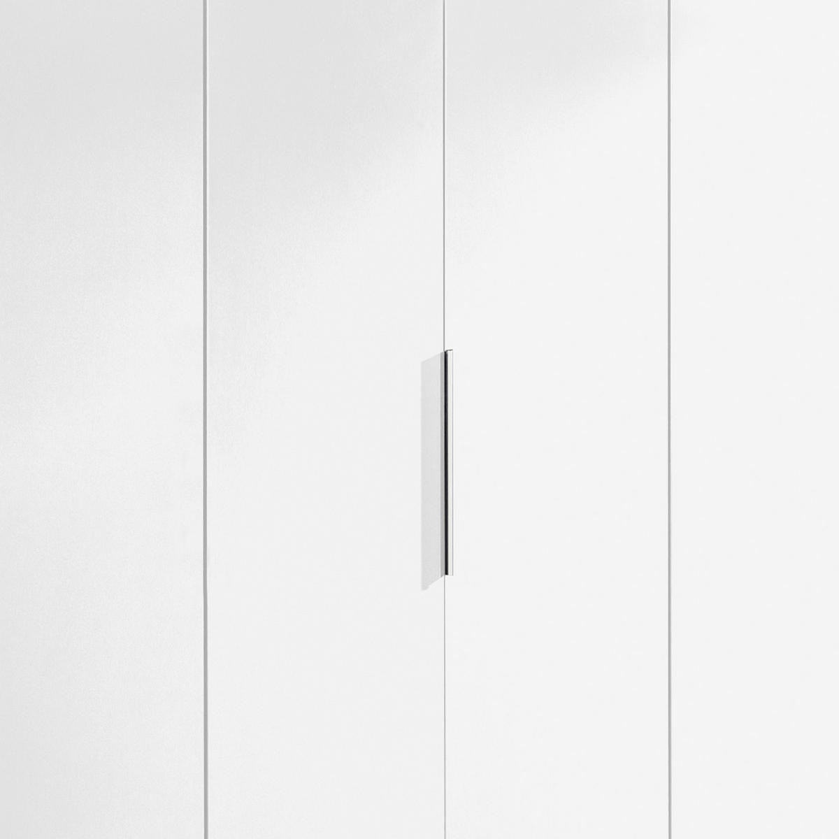 DREHTÜRENSCHRANK 300/216/58 cm 6-türig Weiß  - Chromfarben/Weiß, MODERN, Holzwerkstoff/Metall (300/216/58cm) - MID.YOU