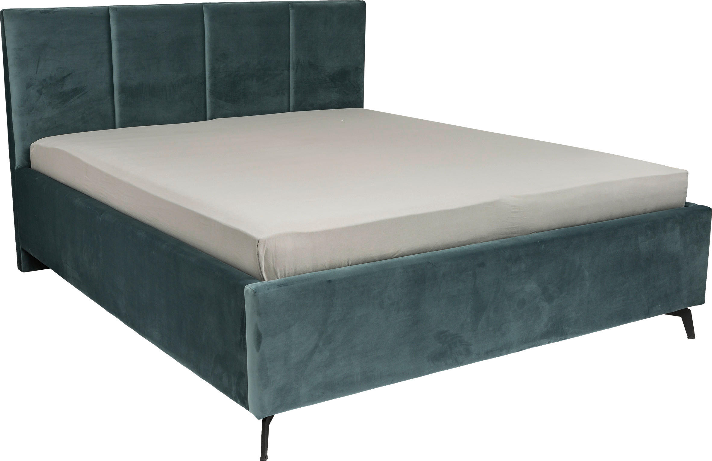 KÁRPITOZOTT ÁGY  zöld  - fekete/zöld, Modern, faalapú anyag/textil (177/110/217cm) - Hom`in