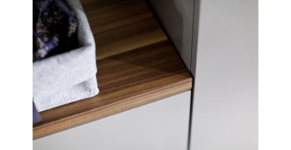 GARDEROBE 4-teilig in 281/201/35 cm - Nussbaumfarben/Grau, Design, Glas/Holz (281/201/35cm) - Moderano