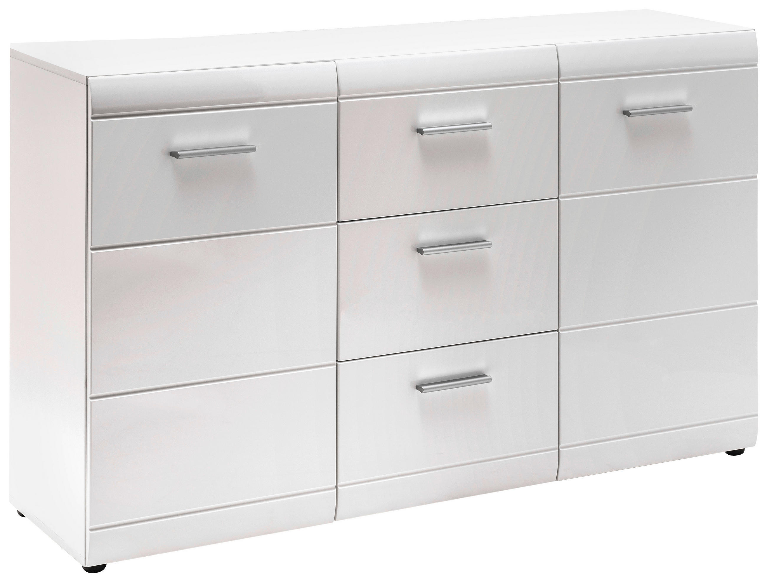 SIDEBOARD Weiß - Silberfarben/Weiß, Design, Holzwerkstoff/Kunststoff (144/86/40cm) - Carryhome