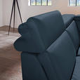 ECKSOFA in Echtleder Dunkelblau  - Alufarben/Dunkelblau, Design, Leder/Metall (242/271cm) - Cantus