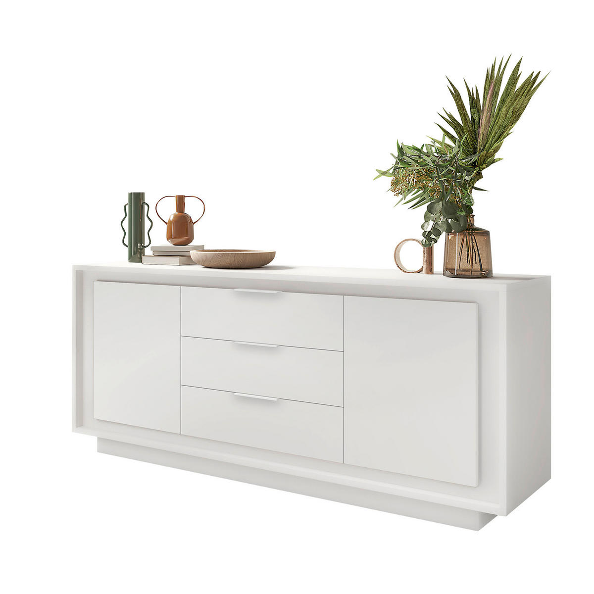 ŠIROKÁ KOMODA, biela, 180/80/50 cm - biela, Modern, kompozitné drevo (180/80/50cm) - Carryhome