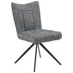 STUHL  in Eisen Webstoff Metall, Textil  - Dunkelgrau/Schwarz, Design, Textil/Metall (49/89/66cm) - Carryhome