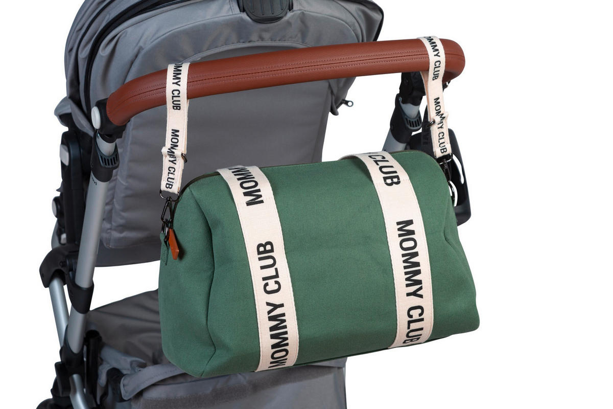 WICKELTASCHE Mommy Club Signatur Grün Canvas  - Weiß/Grau, KONVENTIONELL, Kunststoff/Textil (38/21/27cm) - Childhome