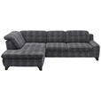 ECKSOFA in Chenille Anthrazit  - Anthrazit/Schwarz, KONVENTIONELL, Textil/Metall (200/281cm) - Carryhome