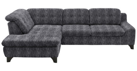 ECKSOFA in Chenille Anthrazit  - Anthrazit/Schwarz, KONVENTIONELL, Textil/Metall (200/281cm) - Carryhome