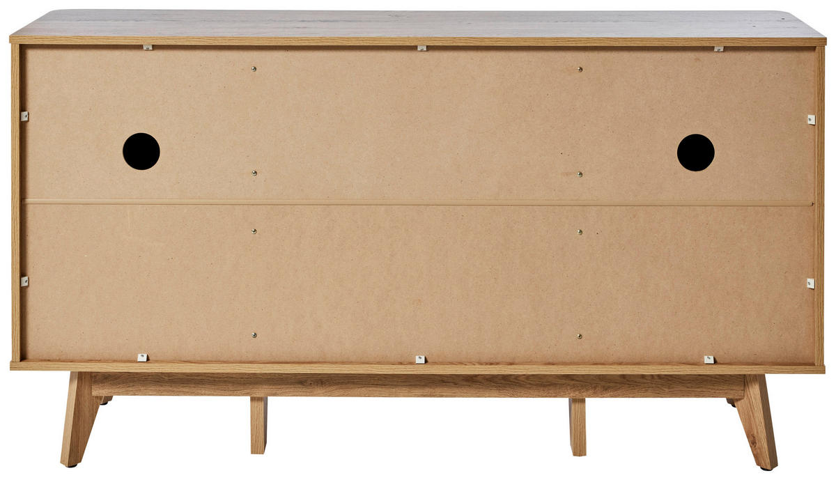 SIDEBOARD Wave  in 150/80/40 cm  - Eichefarben/Alufarben, LIFESTYLE, Holzwerkstoff/Metall (150/80/40cm)