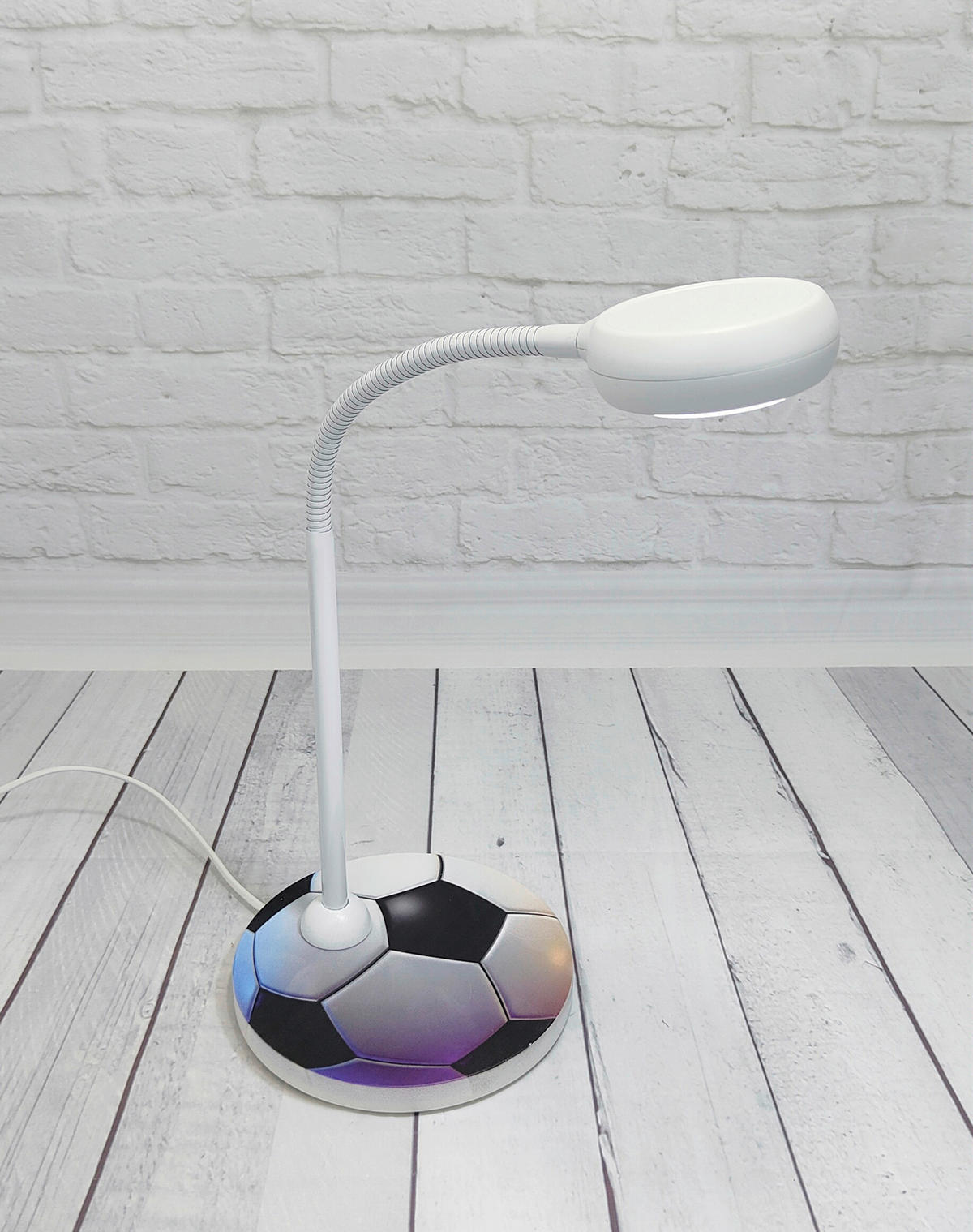 DETSKÁ STOLNÁ LAMPA, 20/43/20 cm - viacfarebná/biela, Basics, kov/kompozitné drevo (20/43/20cm)