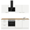 KÜCHENBLOCK TOUCH HIGH-LINE, H9 LINKS - Edelstahlfarben/Eichefarben, MODERN, Holzwerkstoff/Metall (240cm) - Nobilia