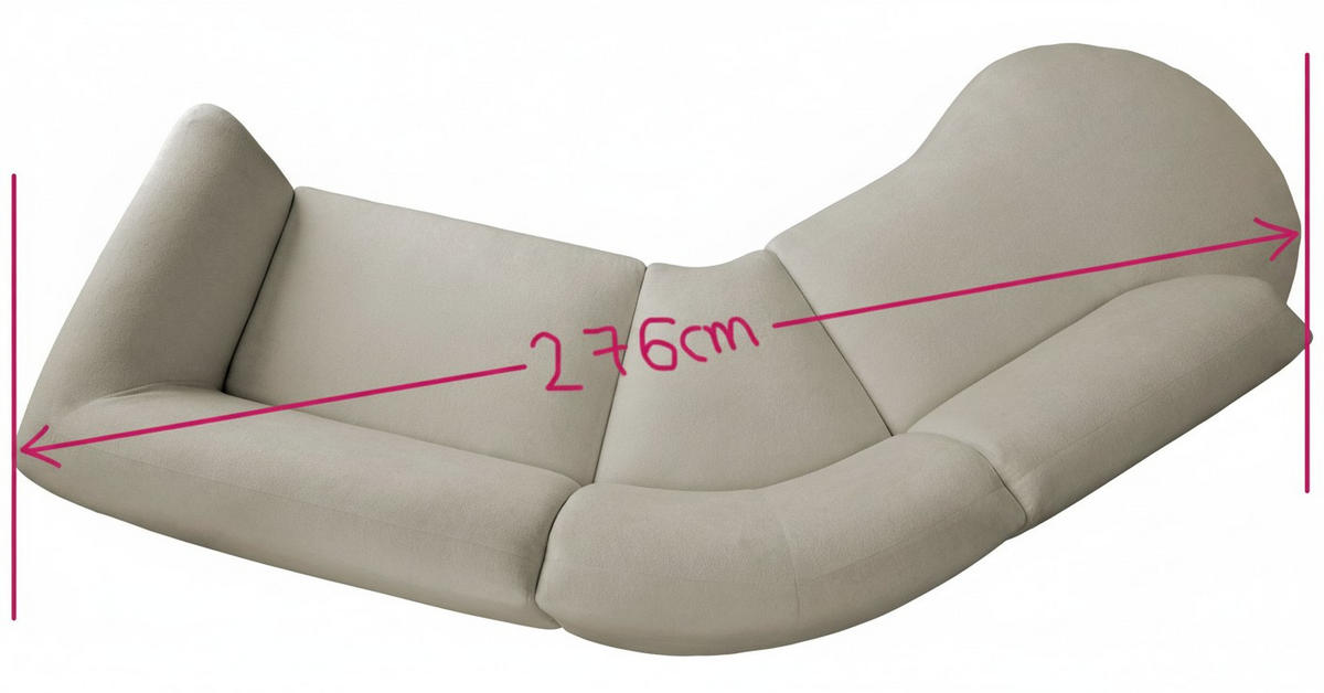 ECKSOFA  in Mikrofaser Taupe  182/276 cm  - Taupe/Schwarz, MODERN, Kunststoff/Textil (182/276cm) - Livetastic