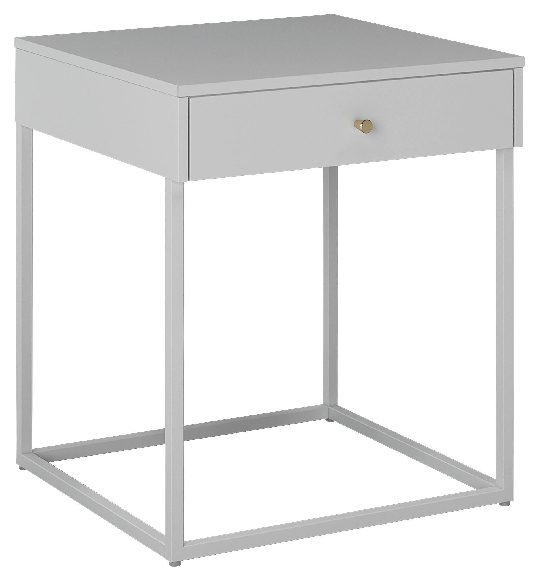 Nachtkästchen Weiß Stahl H: 50 Cm Mona