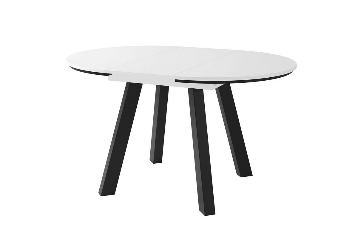 ESSTISCH 100/100/75,8 cm Nachbildung  Holzwerkstoff ausziehbar rund Weiß  - Schwarz/Weiß, MODERN, Holzwerkstoff (100/100/75,8cm) - MID.YOU