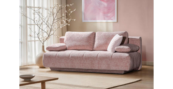 SCHLAFSOFA  in Flachgewebe Rosa  - Schwarz/Rosa, Design, Kunststoff/Textil (206/94/106cm) - Novel