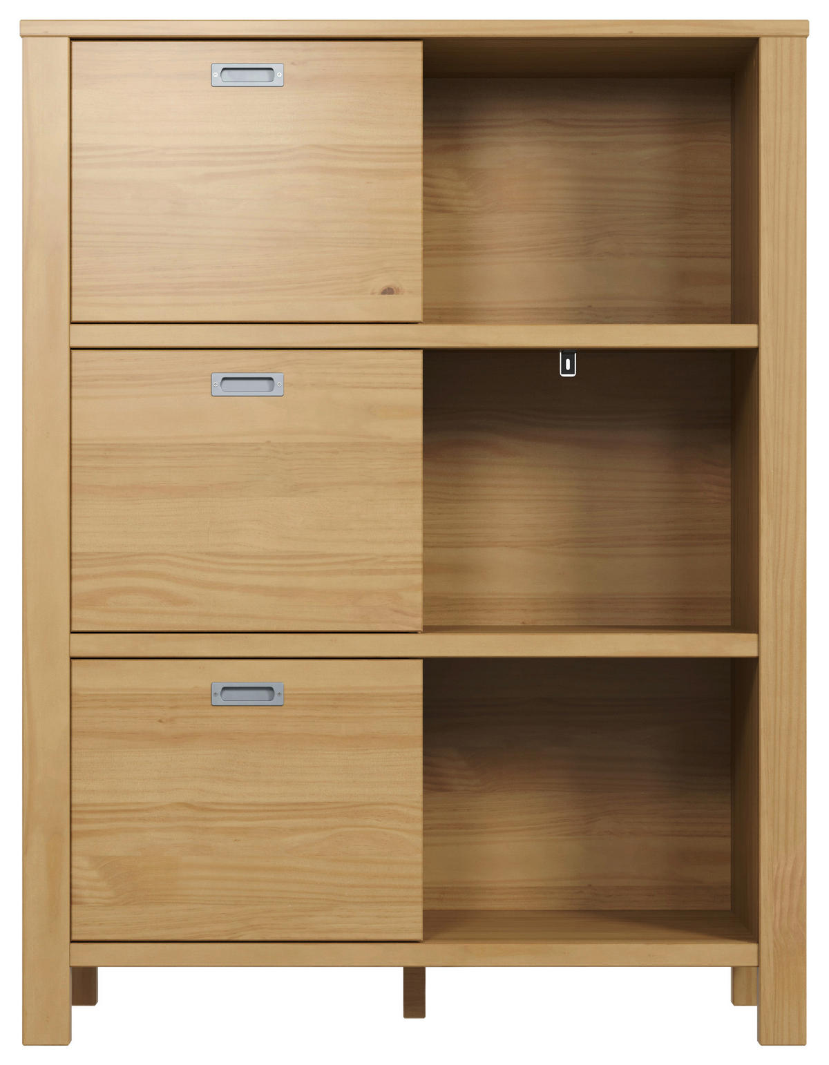 REGÁL, přírodní barvy, borovice, 100/130/43 cm - barvy stříbra/přírodní barvy, Konvenční, kov/dřevo (100/130/43cm) - Livetastic