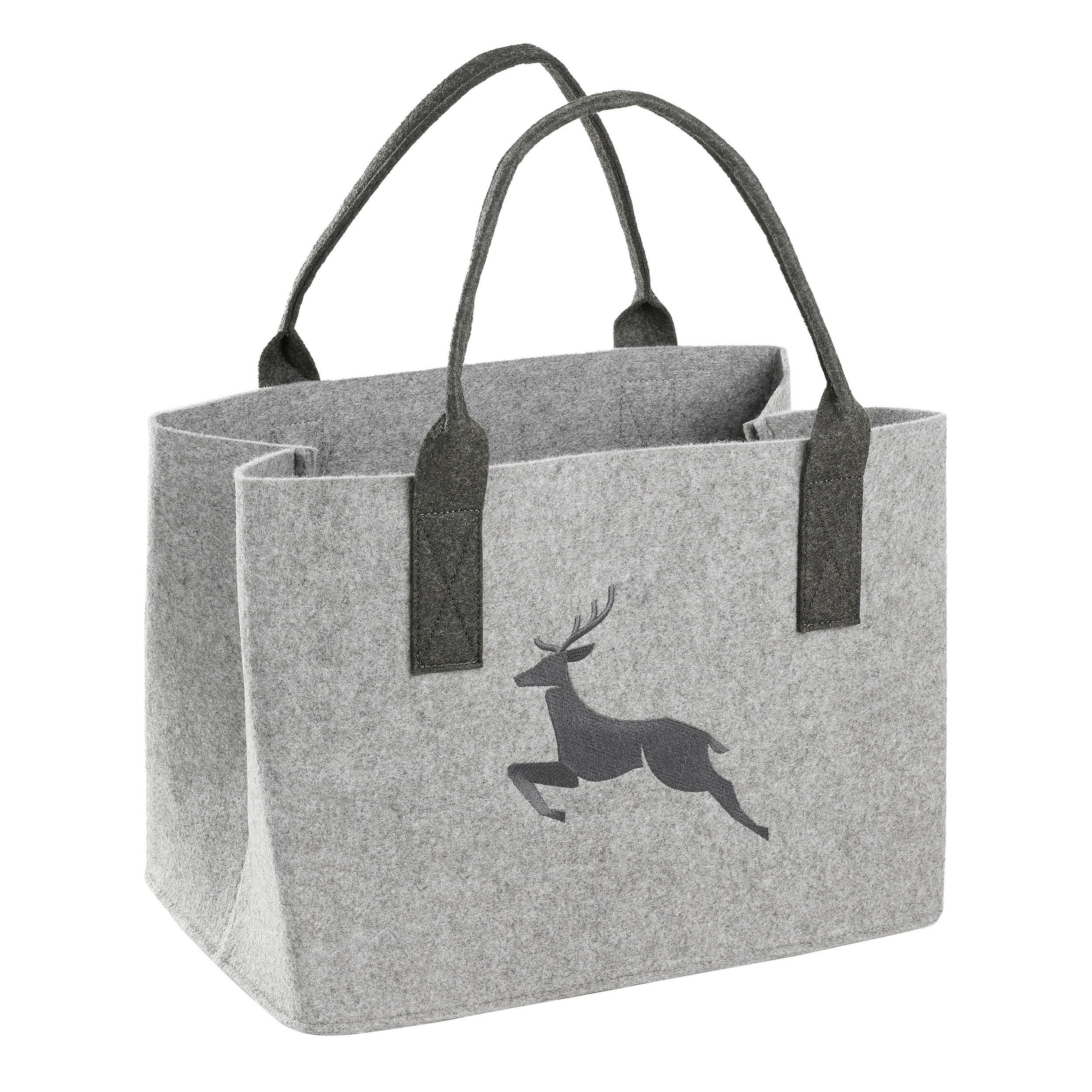 EINKAUFSTASCHE - Dunkelgrau/Hellgrau, LIFESTYLE, Textil (40/26/30cm)