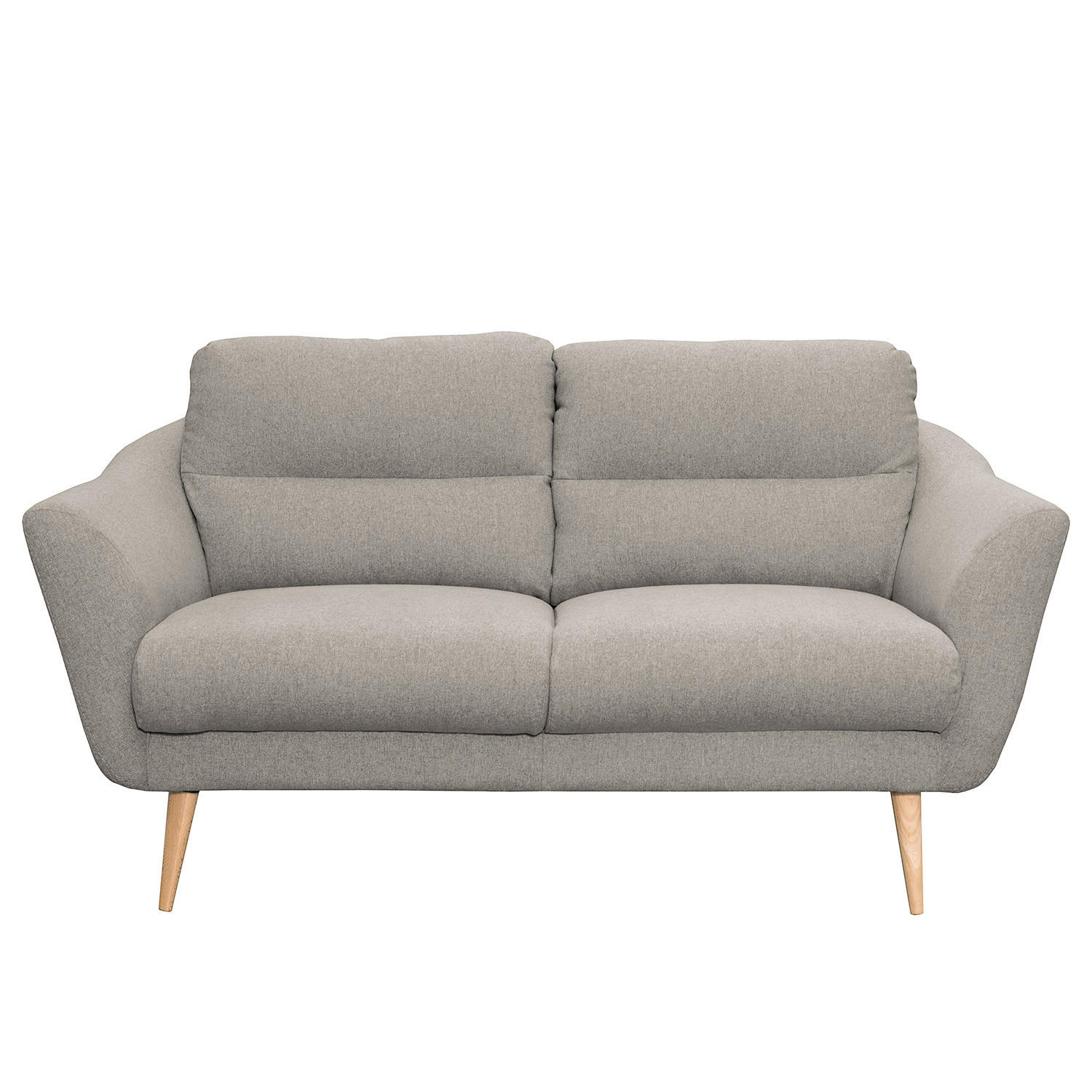 2-SITZER-SOFA Webstoff Grau  - Buchefarben/Grau, Design, Holz/Textil (158/87/88cm) - Livetastic