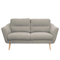 2-SITZER-SOFA Webstoff Grau  - Buchefarben/Grau, Design, Holz/Textil (158/87/88cm) - Livetastic