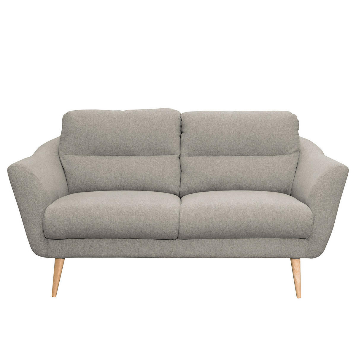 2-SITZER-SOFA Webstoff Grau  - Buchefarben/Grau, Design, Holz/Textil (158/87/88cm) - Livetastic