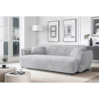 VIERSITZER-SOFA Nelia Chenille Hellgrau  - Hellgrau/Schwarz, Design, Kunststoff/Textil (250/81/114cm) - P & B