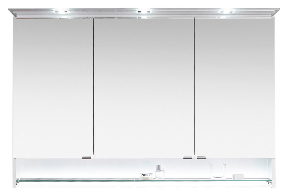 BADRUM 132 cm  - kromfärg/vit högglans, Design, metall/trämaterial (132cm) - Leonardo Living
