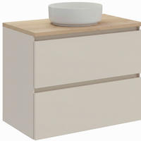 WASCHTISCHKOMBI 80 cm  - Sandfarben/Eichefarben, MODERN, Keramik/Holzwerkstoff (80cm) - Celina Home