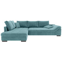 ECKSOFA Türkis Cord Zierkissen, Rückenkissen, Rücken echt  - Türkis/Schwarz, KONVENTIONELL, Holz/Textil (202/298cm) - Carryhome