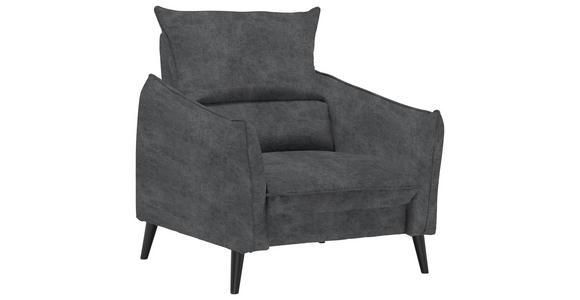 SESSEL in Velours Anthrazit - Anthrazit/Schwarz, Design, Holz/Textil (96/98/100cm) - Carryhome