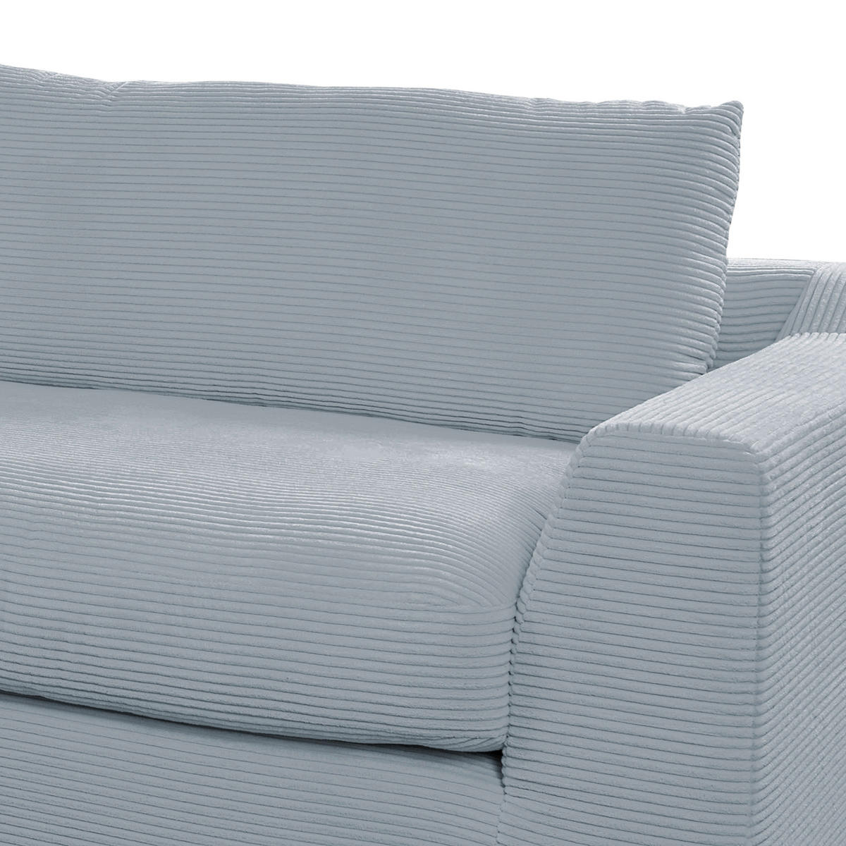 BIGSOFA in Cord Silberfarben  - Silberfarben/Schwarz, Design, Kunststoff/Textil (276/90/109cm) - home24