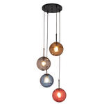 HÄNGELEUCHTE 37,5/150 cm  - Blau/Cognac, Trend, Glas/Metall (37,5/150cm) - Novel