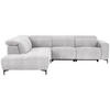 ECKSOFA in Flachgewebe Hellgrau  238/290 cm  - Hellgrau/Schwarz, Design, Textil/Metall (238/290cm) - Pure Home Lifestyle