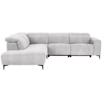 ECKSOFA Hellgrau Flachgewebe  - Hellgrau/Schwarz, Design, Textil/Metall (238/290cm) - Pure Home Lifestyle