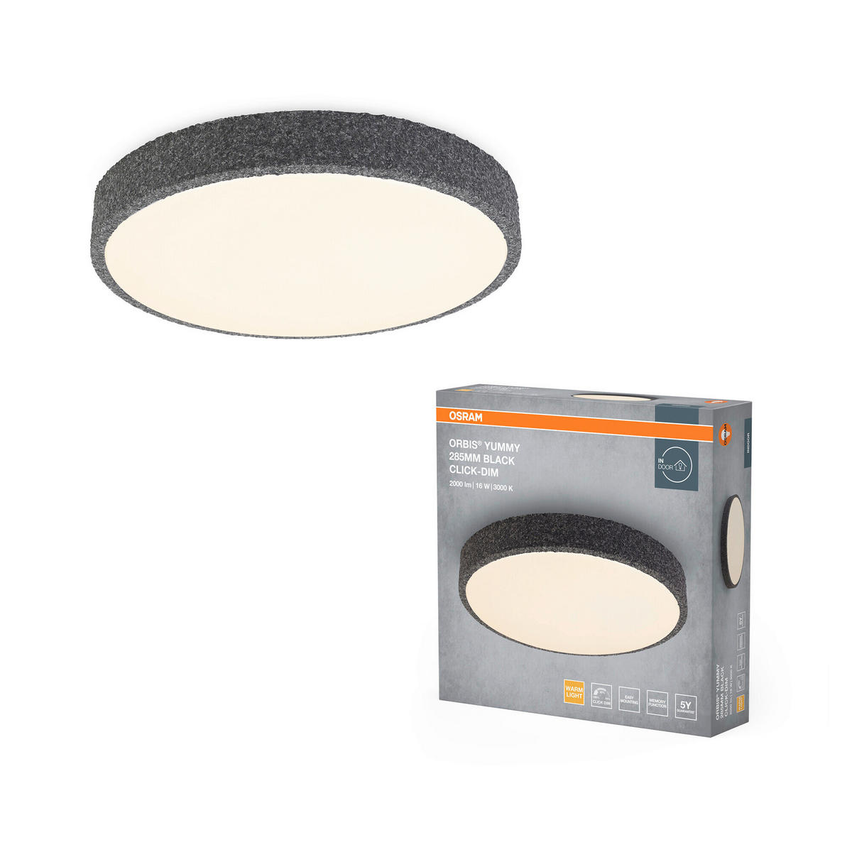 LED-DECKENLEUCHTE 28.5/6.5 cm   - Basics, Metall (28.5/6.5cm) - Osram