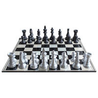 BRETTSPIEL  - Silberfarben/Schwarz, LIFESTYLE, Glas/Kunststoff (60/60cm) - Ambia Home