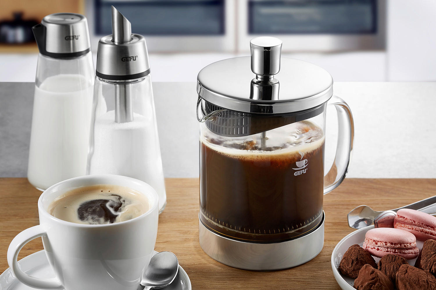 KAFFEEBEREITER 0,6 L  - Edelstahlfarben/Transparent, Basics, Glas/Metall (15/10,3/16,5cm) - Gefu