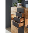 HIGHBOARD  in 154/138/42 cm  - Eichefarben/Anthrazit, Natur, Glas/Holz (154/138/42cm) - Waldwelt