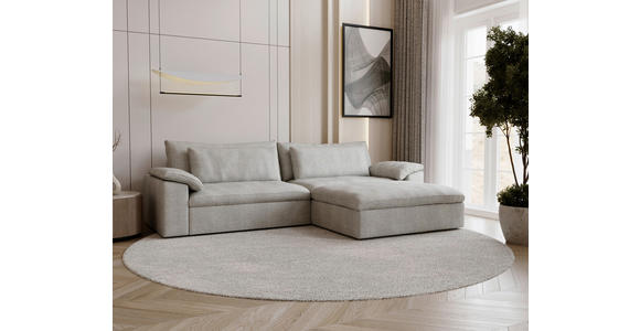 ECKSOFA  in Webstoff Greige  306/198 cm  - Greige/Schwarz, MODERN, Kunststoff/Textil (306/198cm) - Carryhome