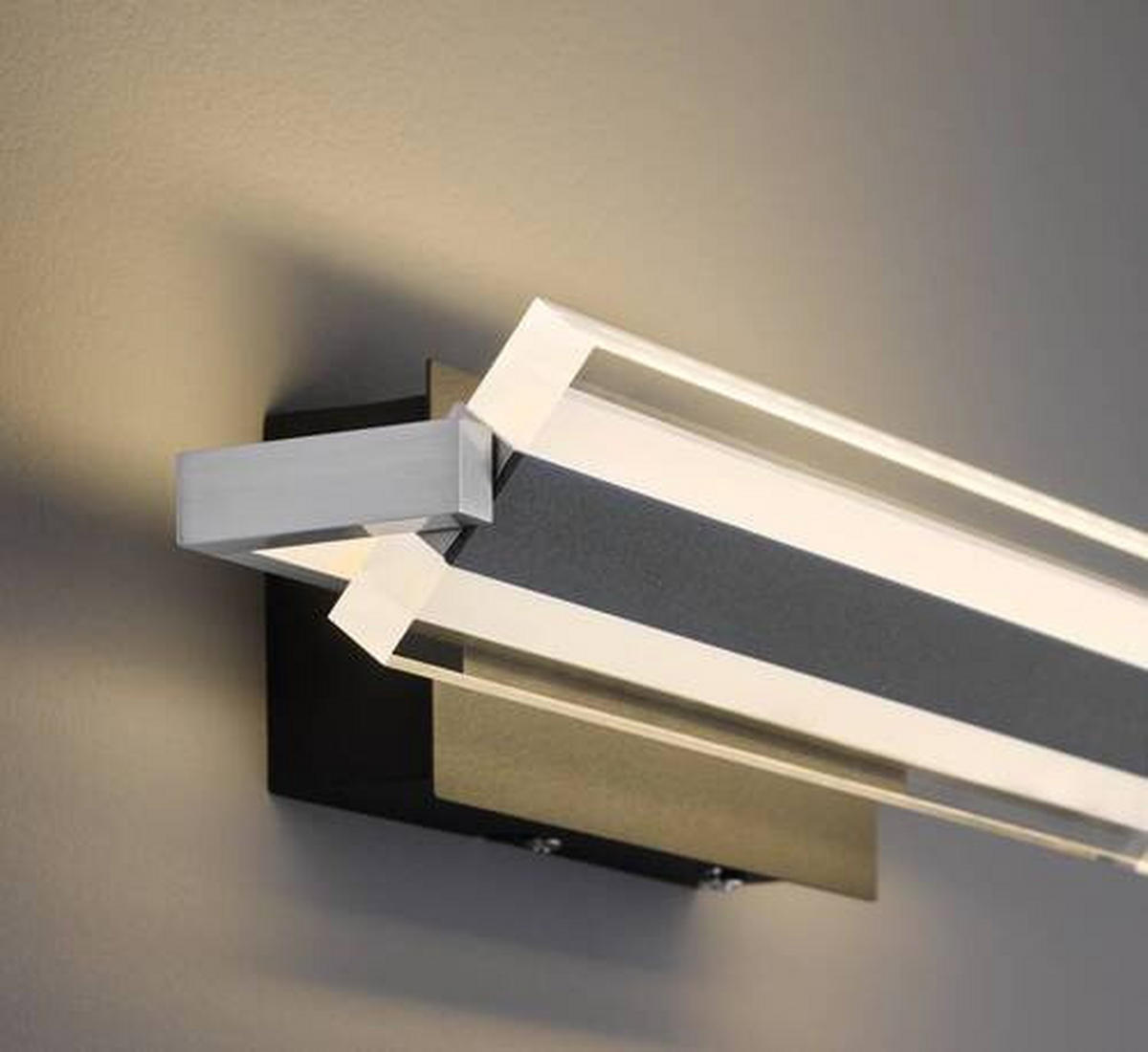 LED-WANDLEUCHTE Paros   - Schwarz/Nickelfarben, Design, Kunststoff/Metall (8/35/12cm) - Fischer & Honsel