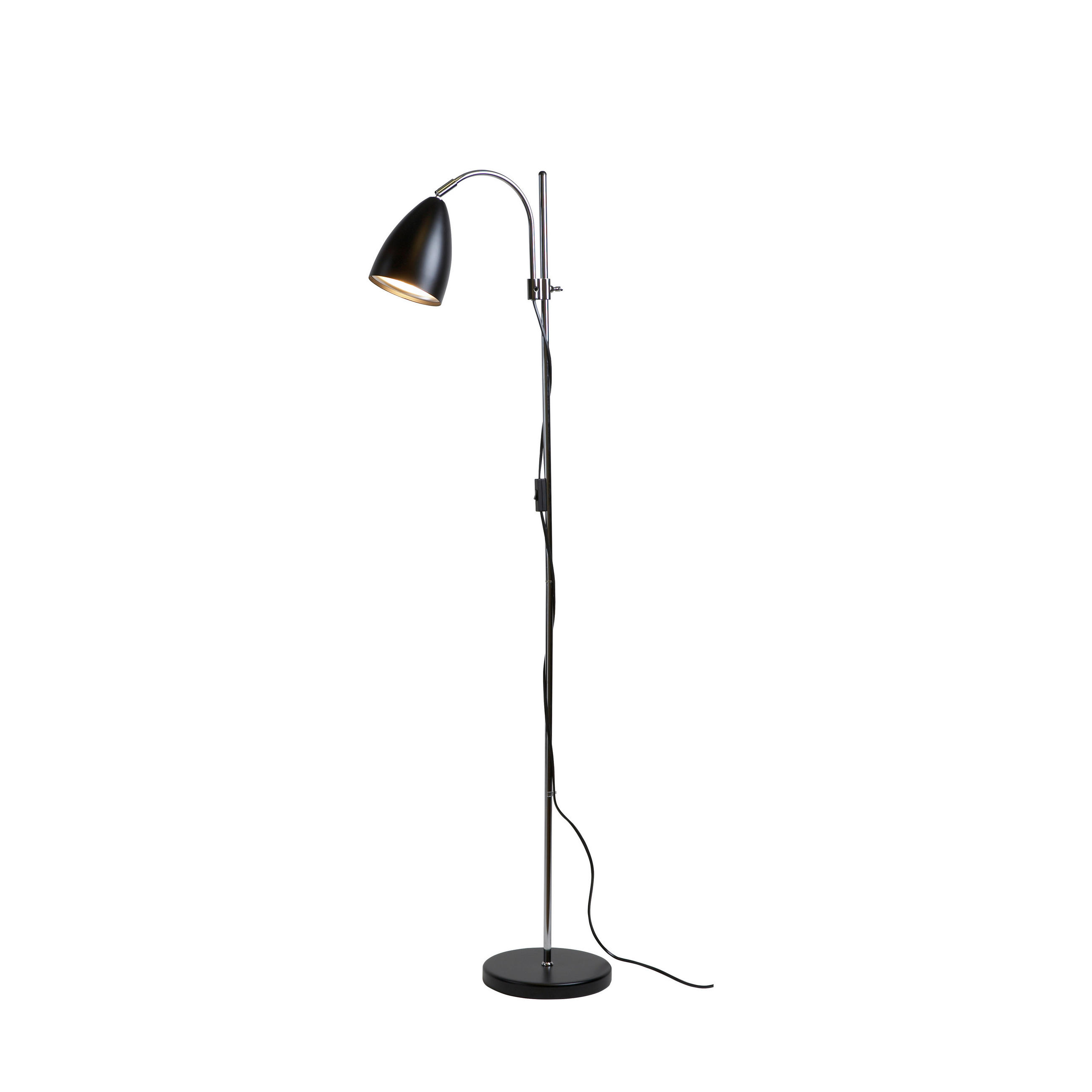 GOLVLAMPA Sway 21,2/130 cm    - kromfärg/svart, Klassisk, metall (21,2/130cm) - Belid