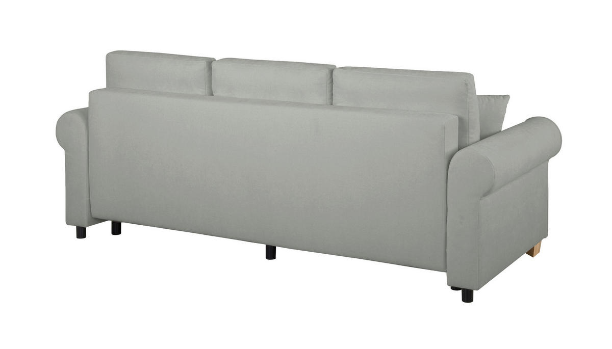 SCHLAFSOFA Chenille Dunkelgrau  - Dunkelgrau/Buchefarben, Design, Holz/Textil (240/94/98cm) - MID.YOU