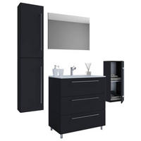 BADEZIMMER 5-teilig  in 146 cm  - Weiss/Alufarben, Modern, Keramik/Holzwerkstoff (146cm) - MID.YOU