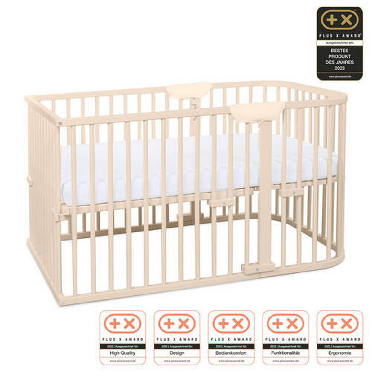 GITTERBETT  95/94/79 cm   - Beige, Basics, Holz (95/94/79cm) - Babybay