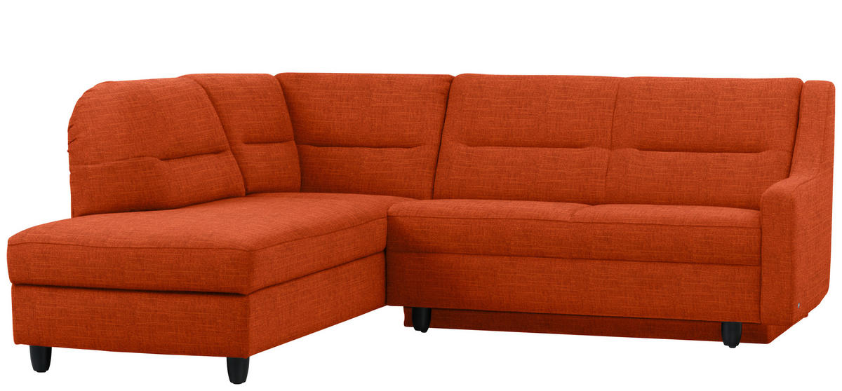 ECKSOFA  in Chenille Orange  208/226 cm  - Schwarz/Orange, KONVENTIONELL, Textil (208/226cm) - Sedda