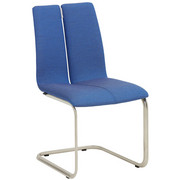 SCHWINGSTUHL in Metall, Textil Blau, Edelstahlfarben - Blau/Edelstahlfarben, Design, Textil/Metall (48/93/59cm) - Venjakob