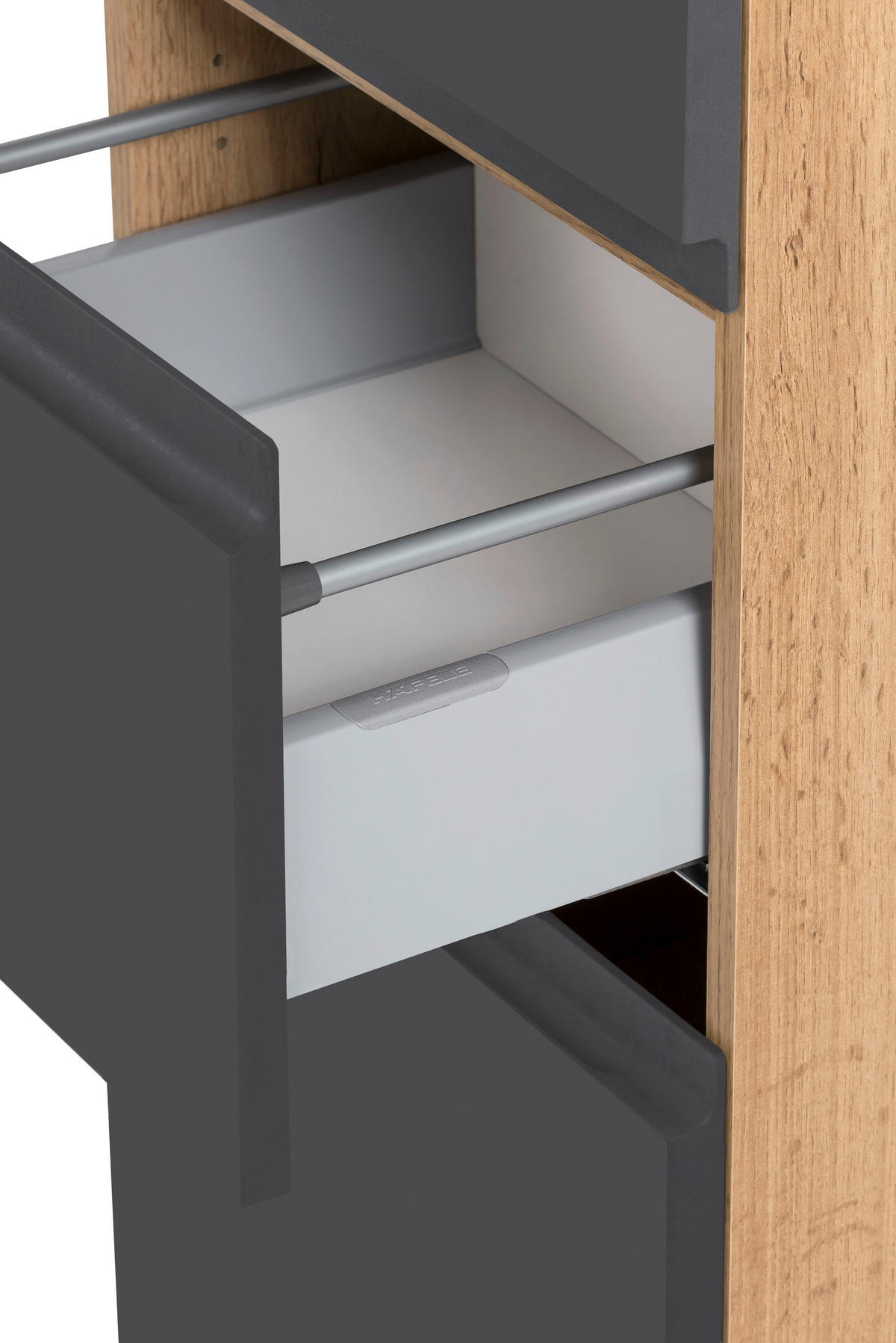 HOCHSCHRANK 40/180/35 cm  - Eiche Wotan/Grau, Modern, Holzwerkstoff (40/180/35cm) - Held