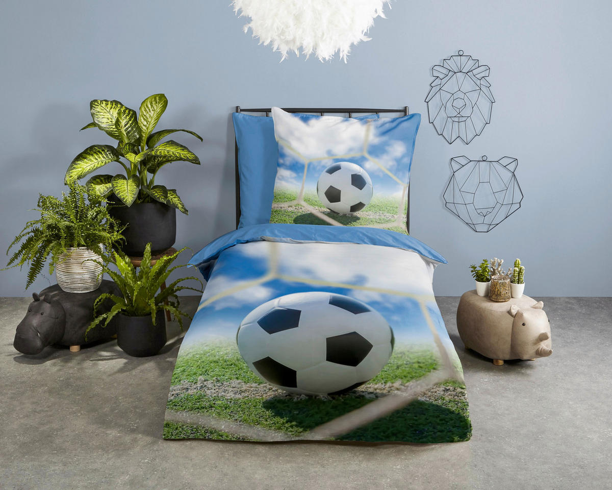 KINDERBETTWÄSCHE Good Morning Renforcé 135/200 cm  - Blau/Grün, Design, Textil (135/200cm)