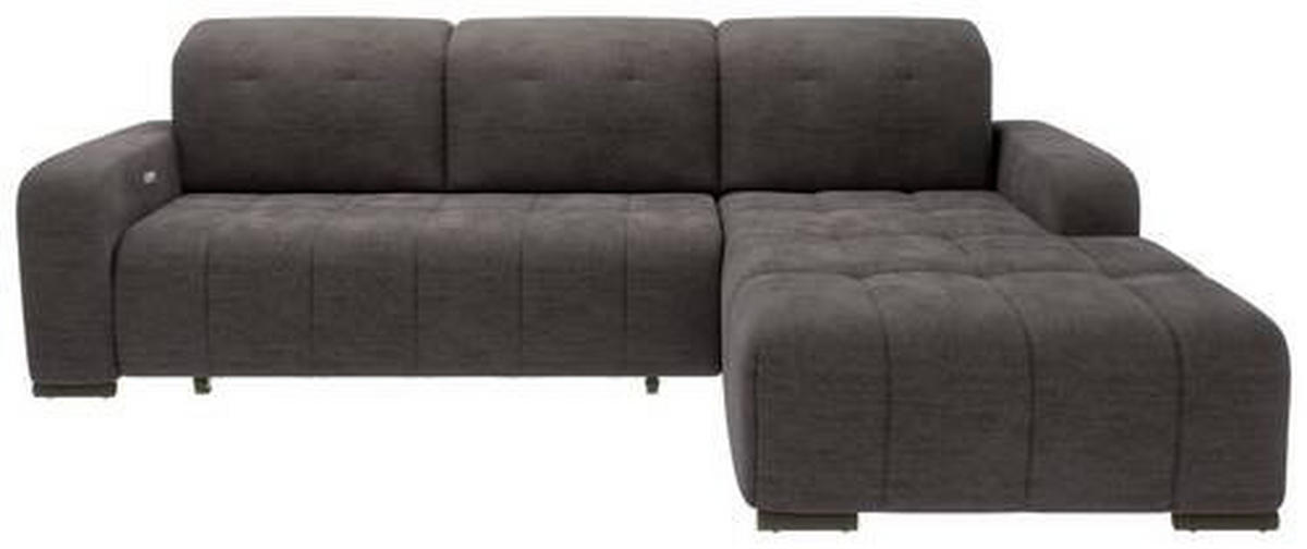 ECKSOFA in Mikrofaser Anthrazit  - Anthrazit/Schwarz, Modern, Textil/Metall (185/292cm) - Livetastic