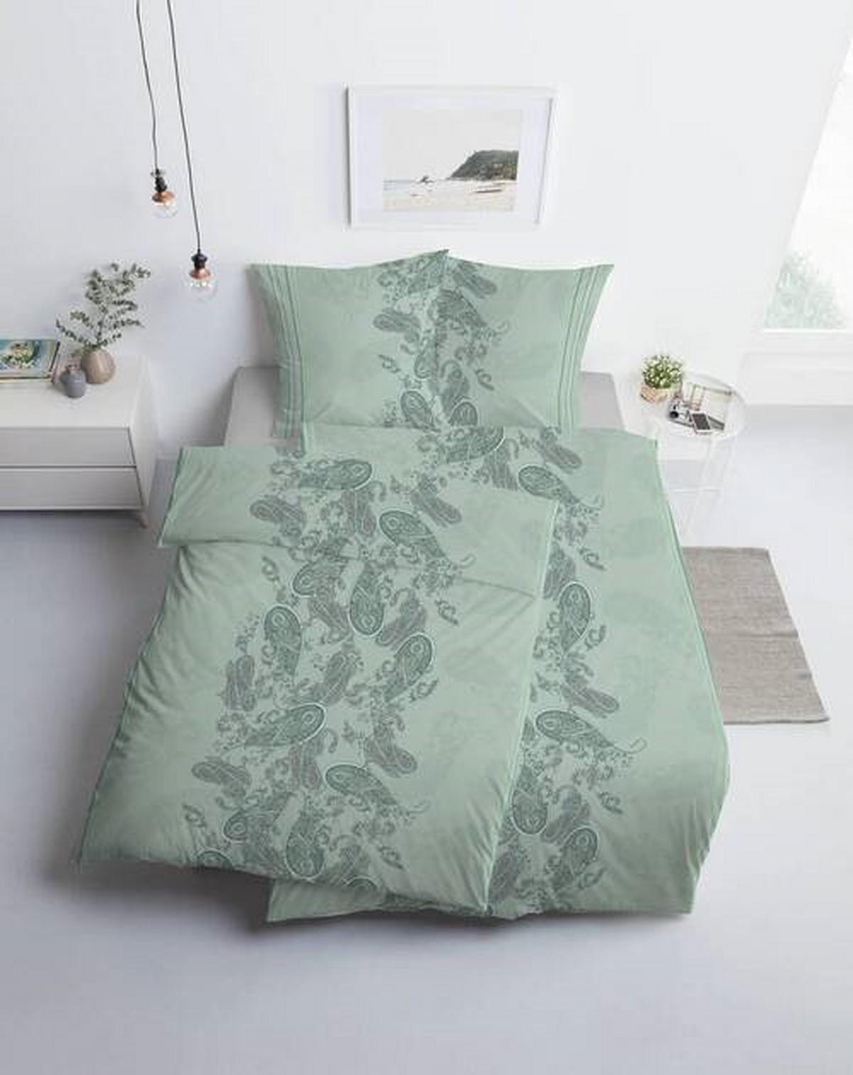 BETTWÄSCHE ATELIER Interlock-Jersey 155/220 cm  - Jadegrün, Design, Textil (155/220cm) - Estella